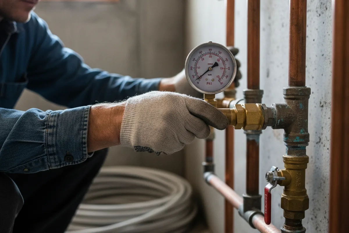 Pressure testing a repaired line during Water Line Repair in Bensenville